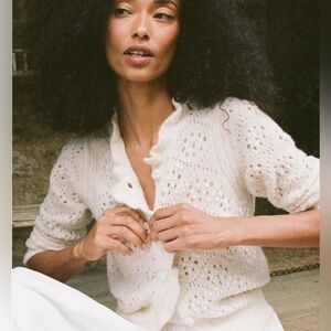 Doen Claudie Cardigan in Ivory Medium NWT